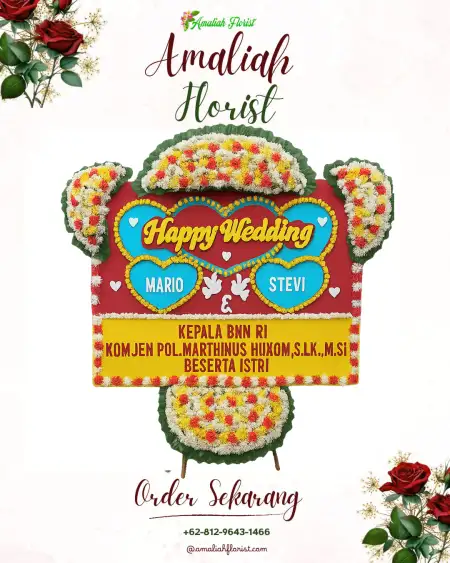Papan Bunga Pernikahan Cekok